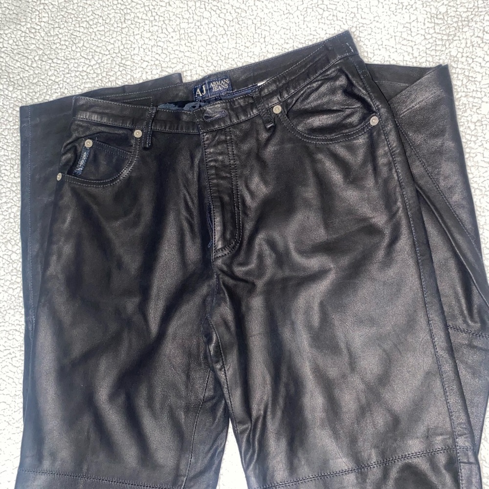 ARMANI JEANS - GENUINE LEATHER-  SIZE 27 BRAND NEW